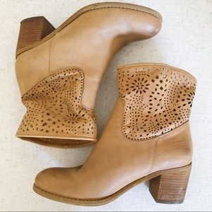 Laser Cut Blonde Boots
